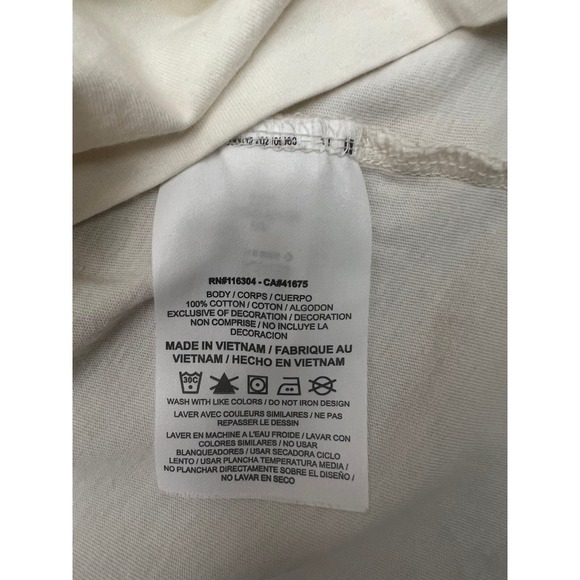 Converse Women XXL  Graphic flower Print T-Shirt Short-sleeve offwhite oversized - Picture 5 of 7